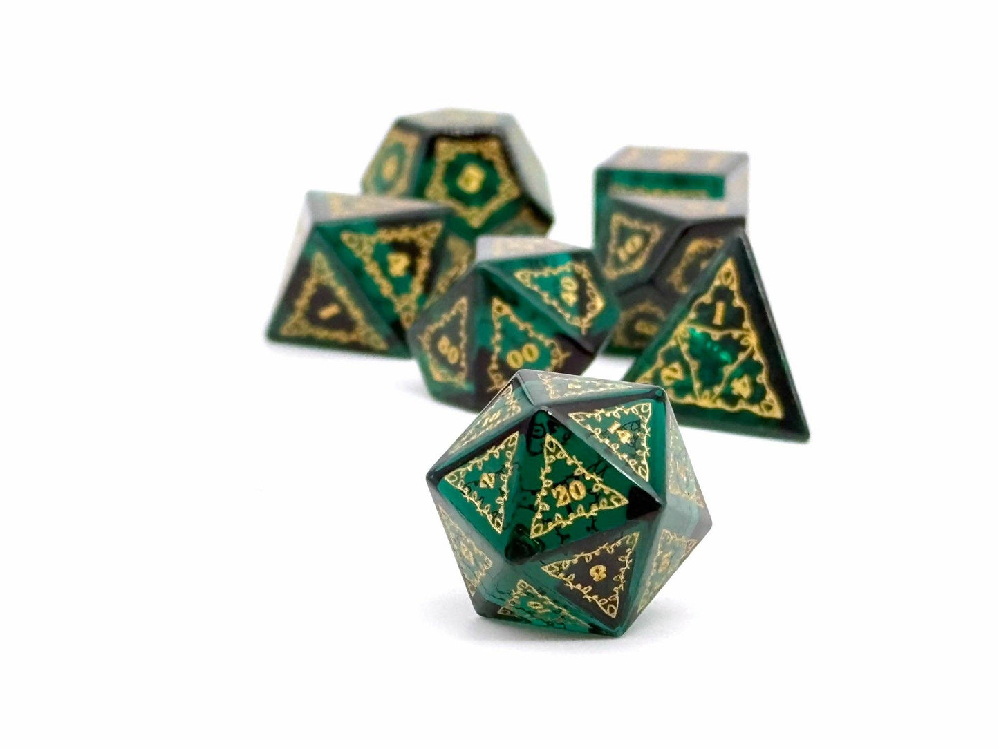 Holiday Orc Mystery Gemstone or Glass Dice Set