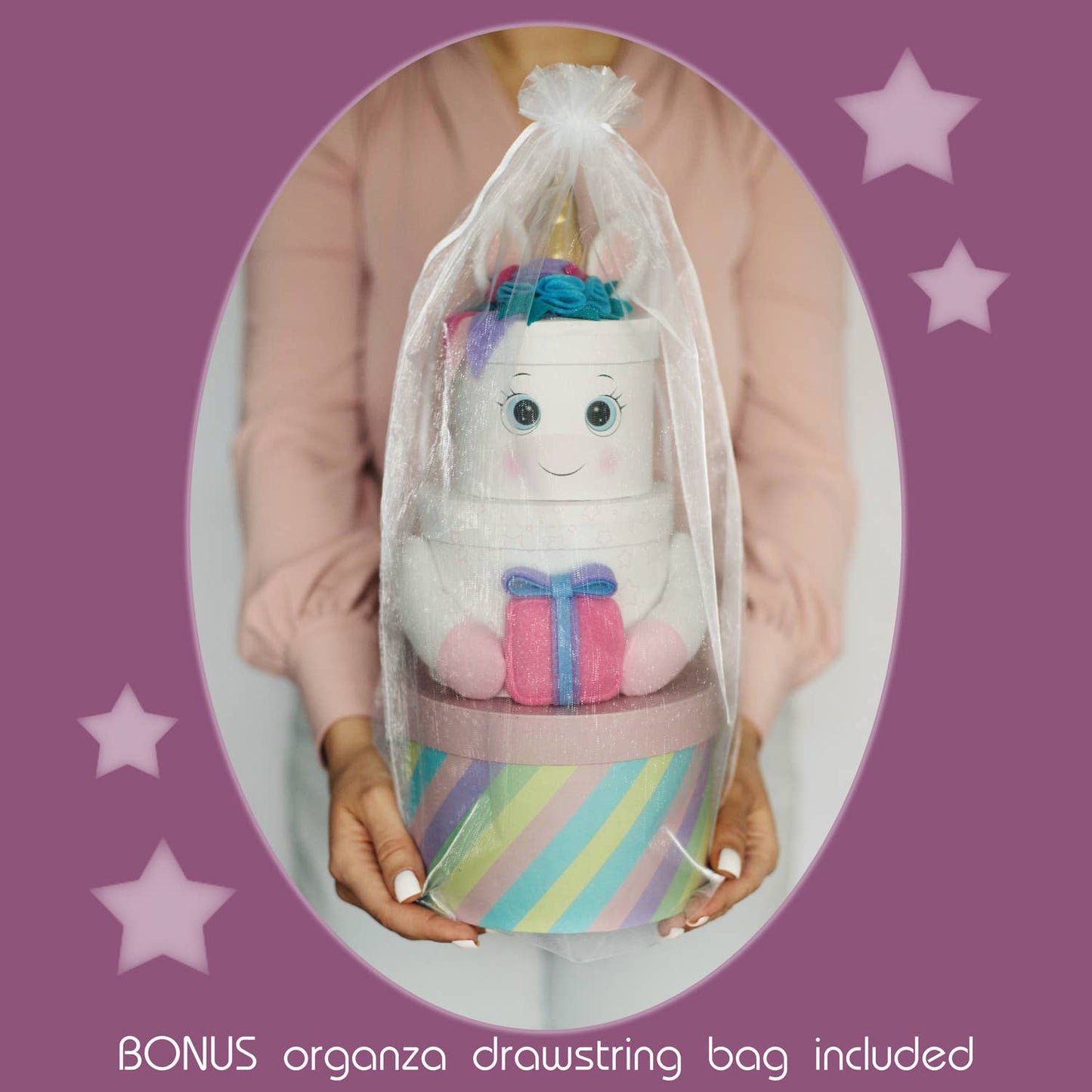 Set of 3 Unicorn nesting Gift boxes/Stacker