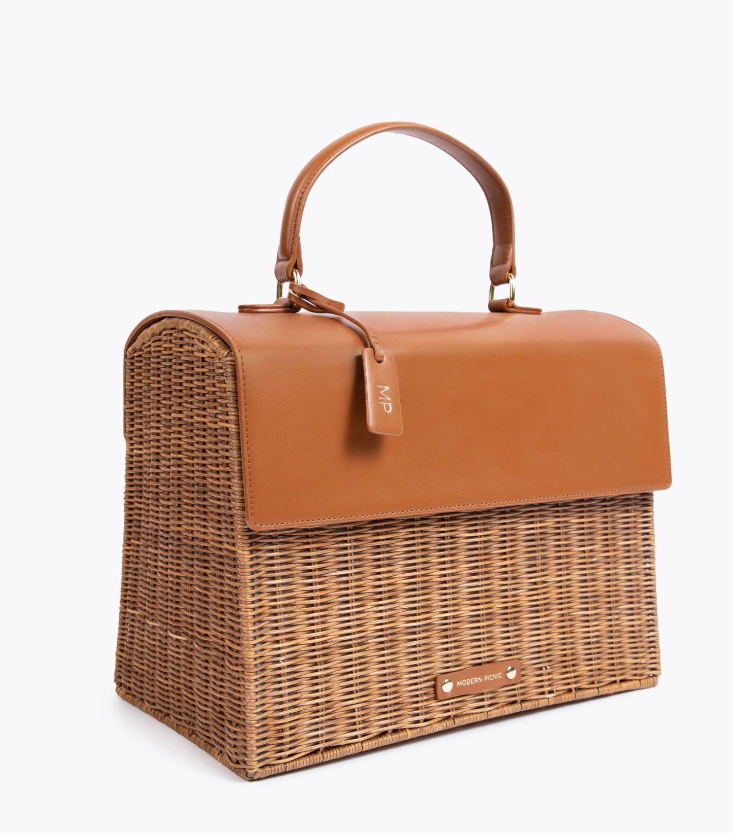 Large Wicker Lunch Bag – Wicker-Style Cooler Beach Tote: Brown Wicker