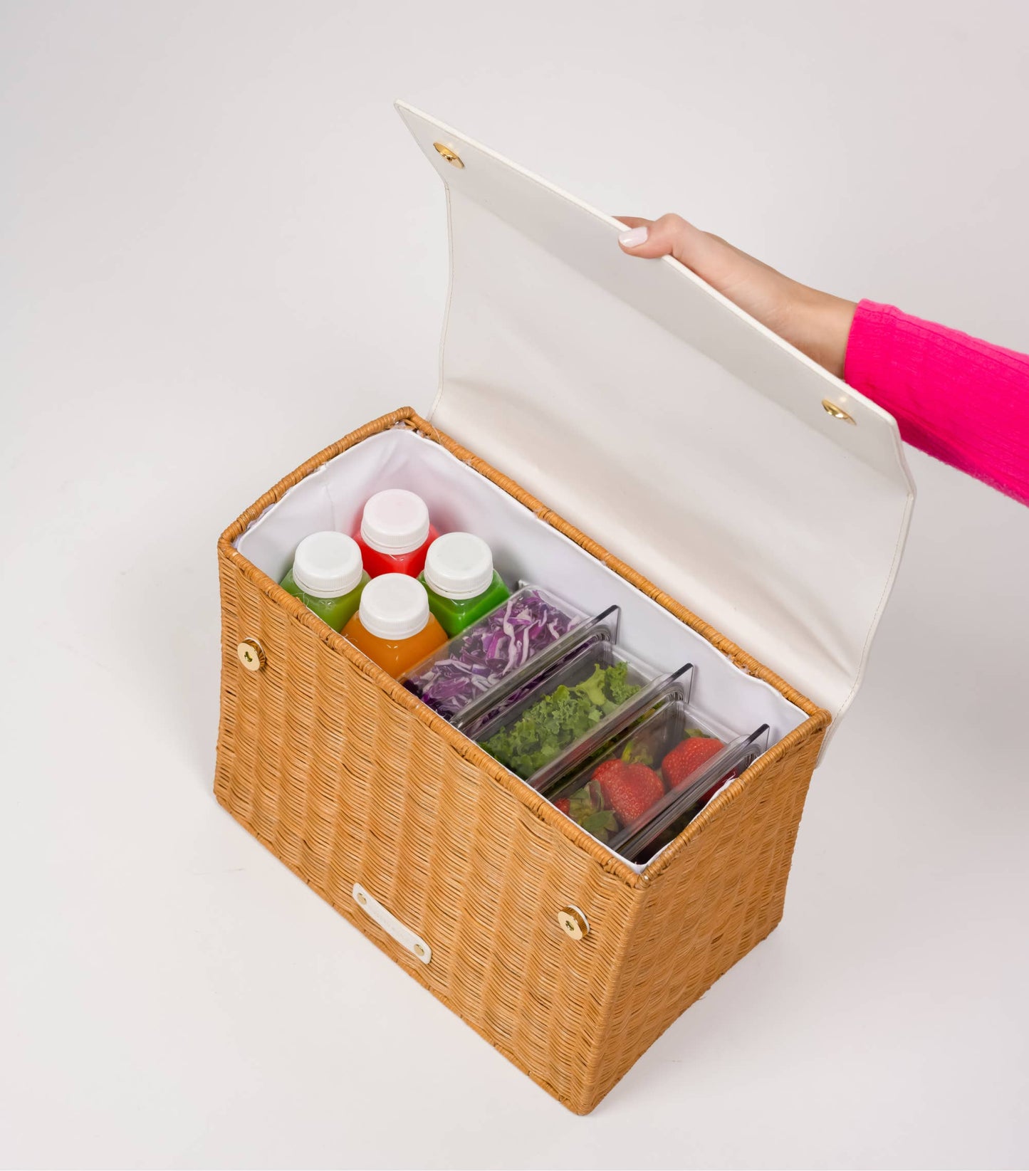 Large Wicker Lunch Bag – Wicker-Style Cooler Beach Tote: Brown Wicker