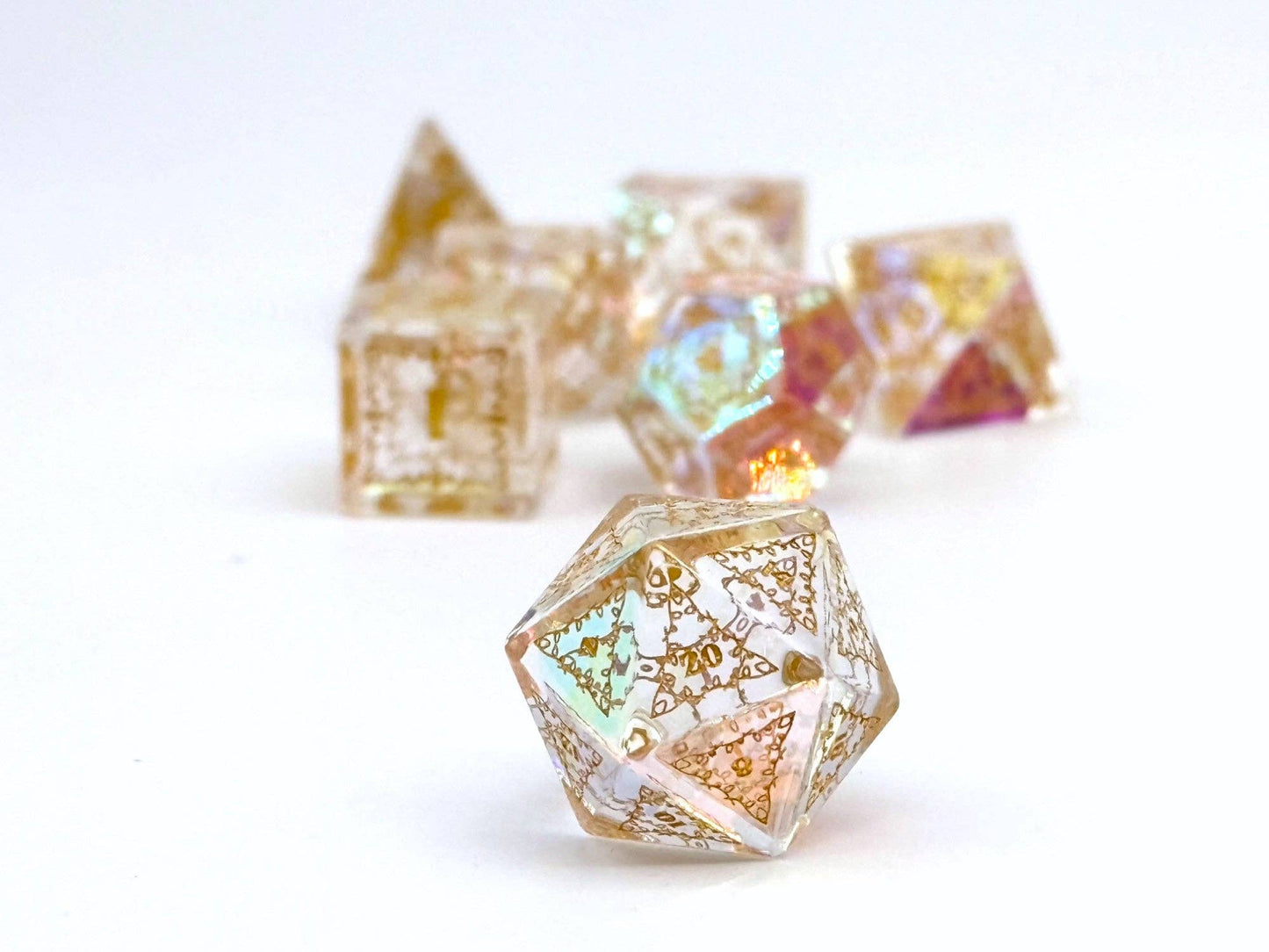 Holiday Orc Mystery Gemstone or Glass Dice Set