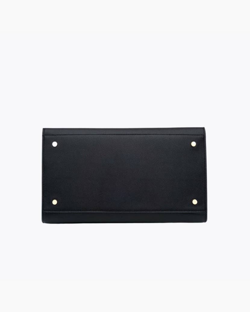 Insulated Large Lunch Bag – The Perfect Work Bag: Black Faux Crocodile