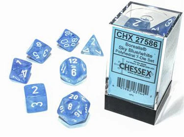 Borealis Polyhedral Sky Blue/White Luminary 7-Die Set