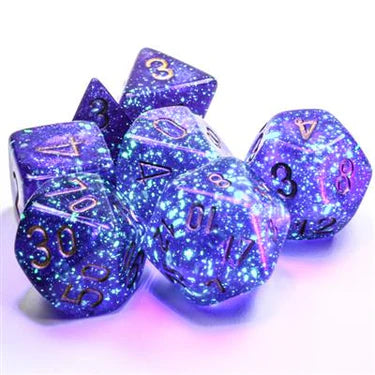 Borealis Polyhedral Royal Purple/Gold Luminary 7-Die Set