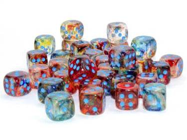 Nebula 12mm d6 Primary/Blue Luminary Dice Block (36 dice)