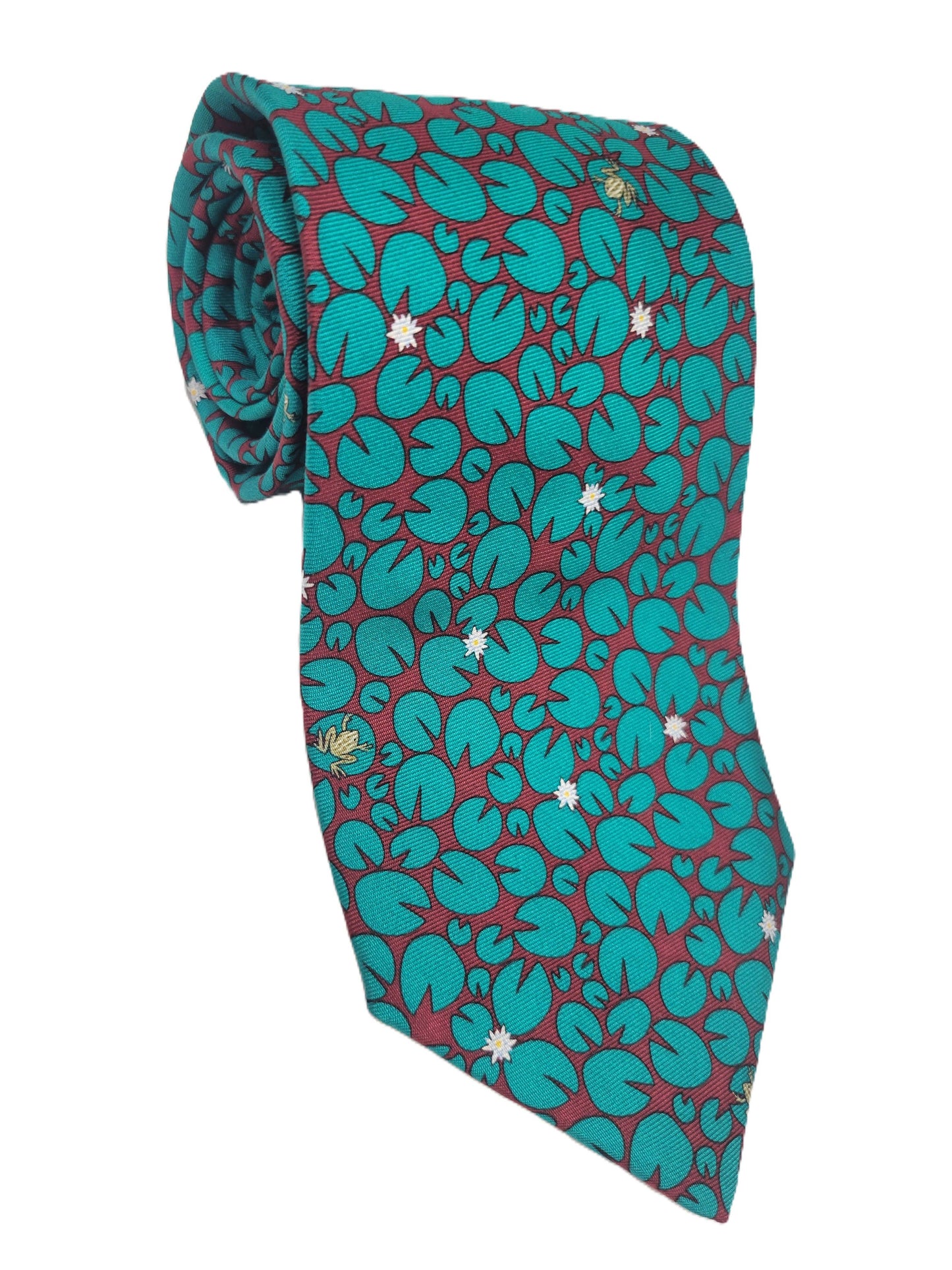 Silk Green Men's Necktie Frogs Collection