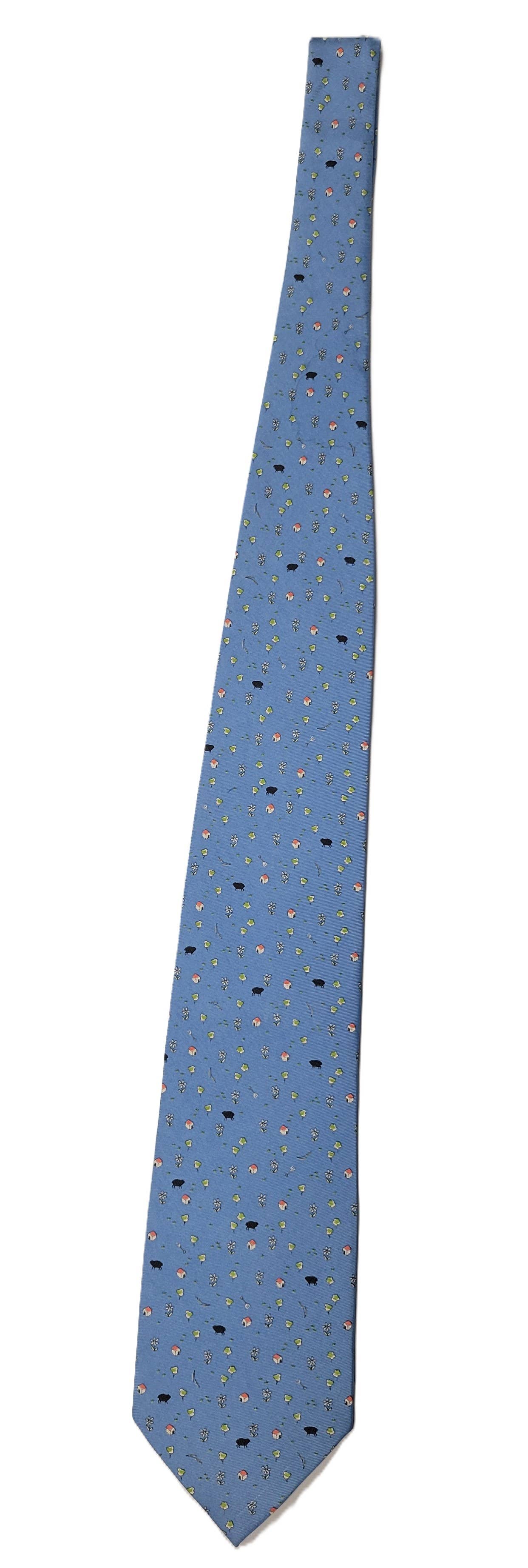Silk Blue Men's Necktie Farm Collection