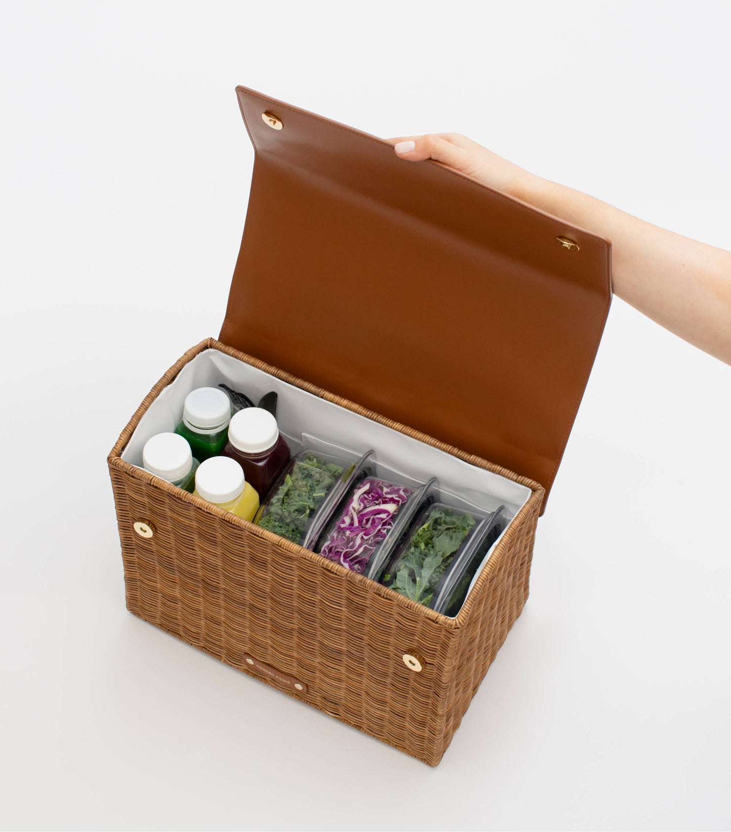 Large Wicker Lunch Bag – Wicker-Style Cooler Beach Tote: Brown Wicker